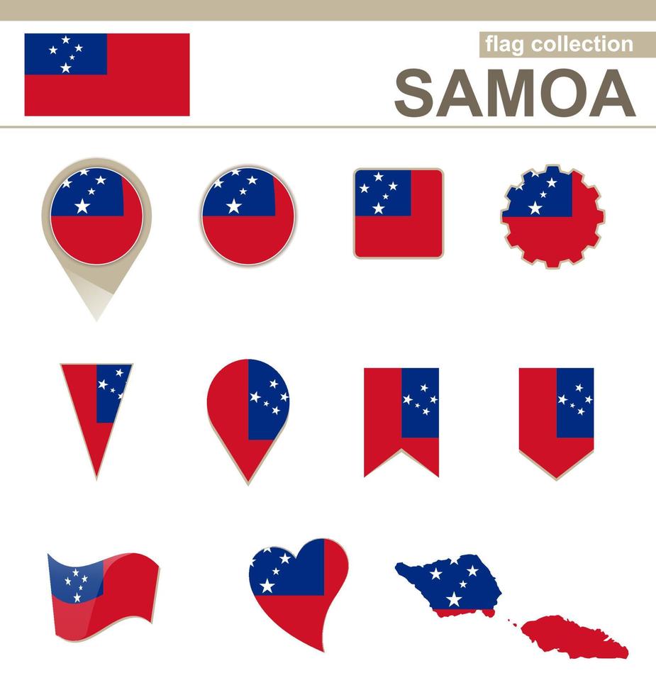 Samoa-Flaggen-Sammlung vektor