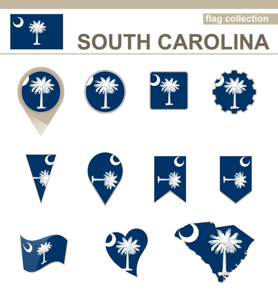 Sammlung von South Carolina-Flaggen vektor