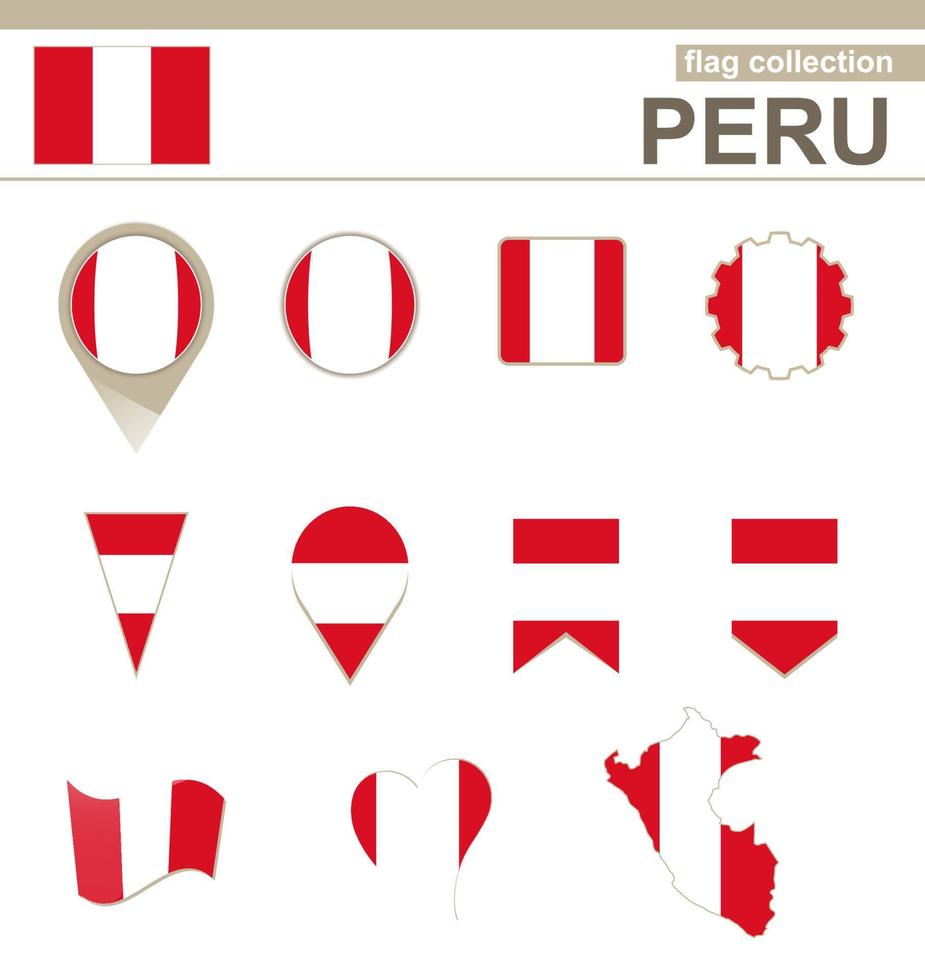 Peru-Flaggen-Sammlung vektor