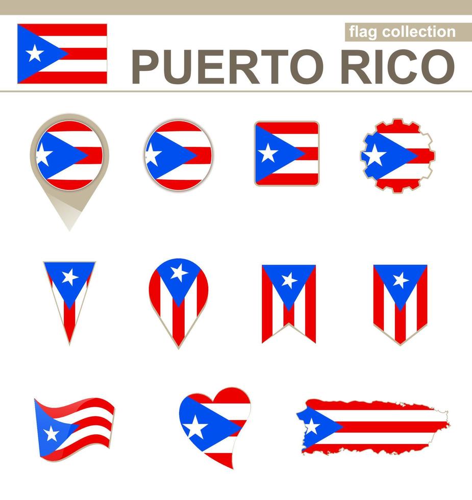 puerto rico flaggensammlung vektor