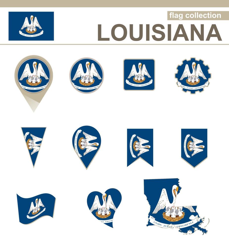 Sammlung von Louisiana-Flaggen vektor