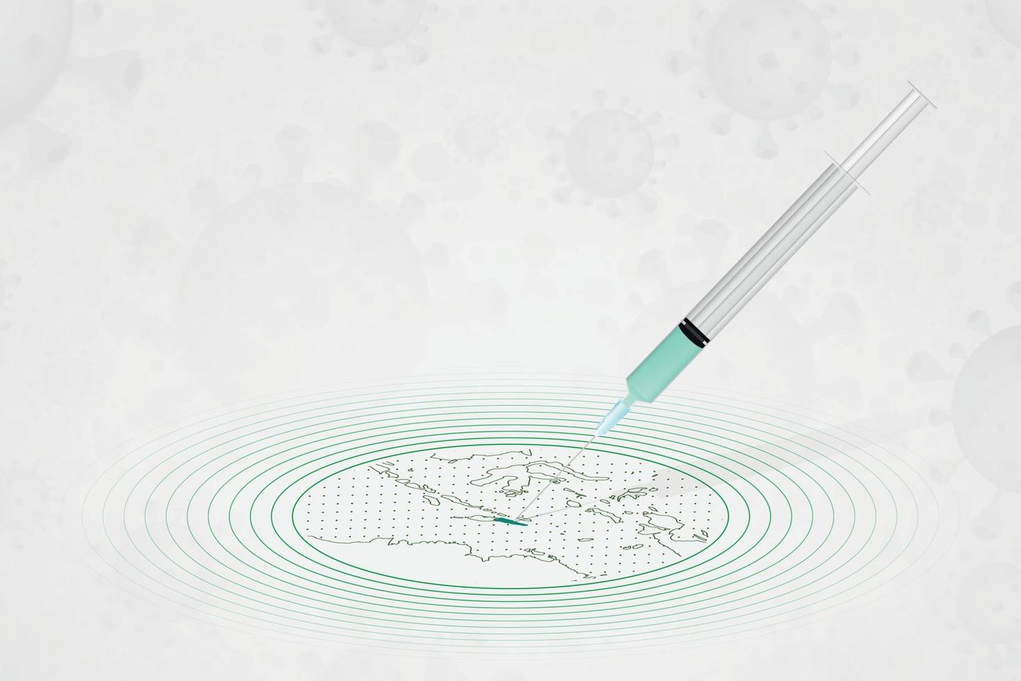 osttimor-impfungskonzept, impfstoffinjektion in karte von osttimor. impfstoff und impfung gegen coronavirus, covid-19. vektor