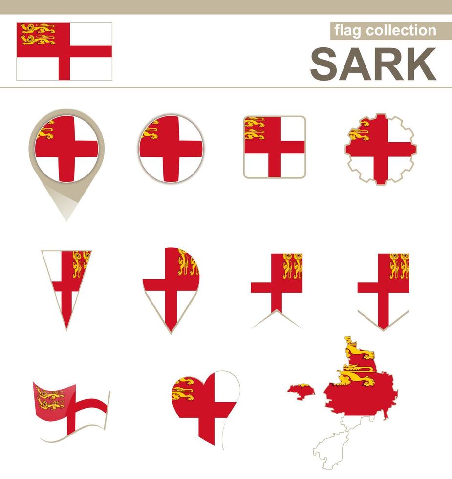 Sark-Flaggen-Sammlung vektor