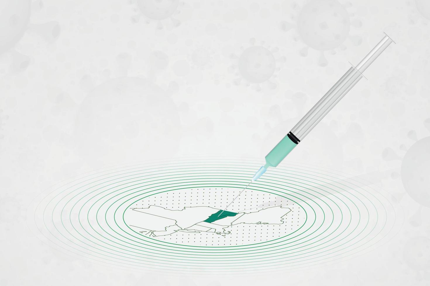 vermont vaccinationskoncept, vaccininjektion på karta över vermont. vaccin och vaccination mot coronavirus, covid-19. vektor