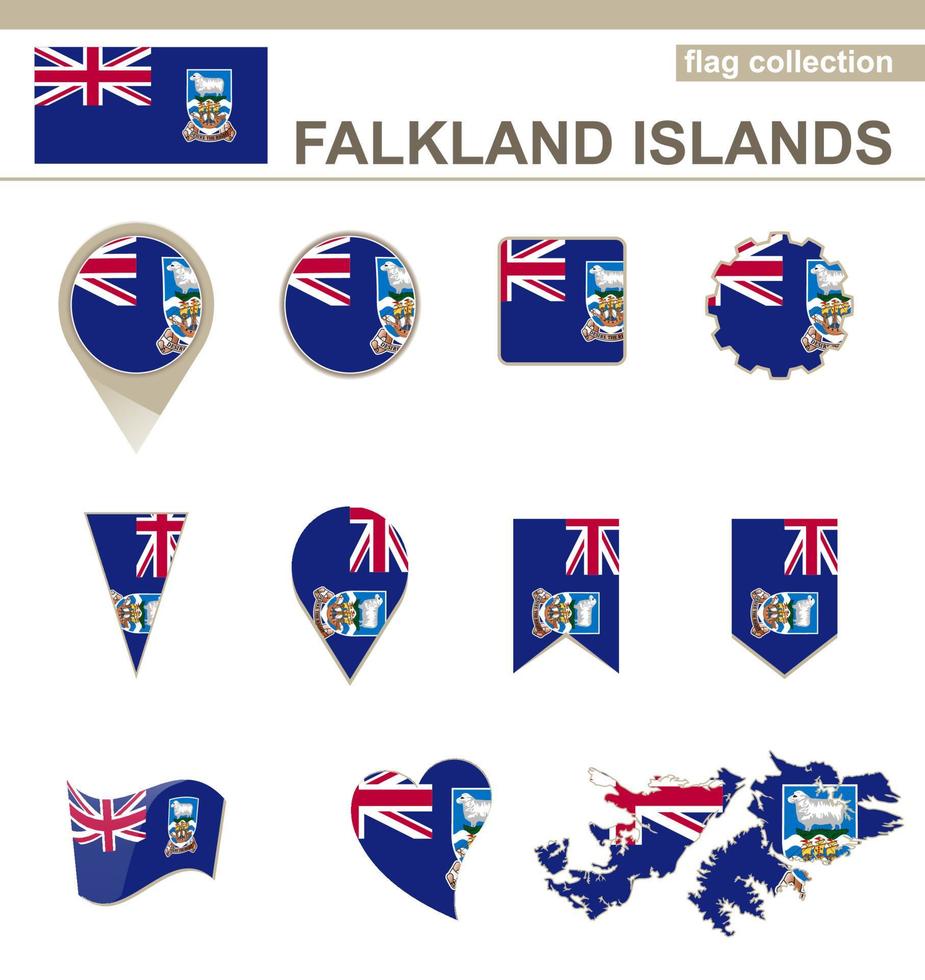 Falklandsöarnas flaggsamling vektor