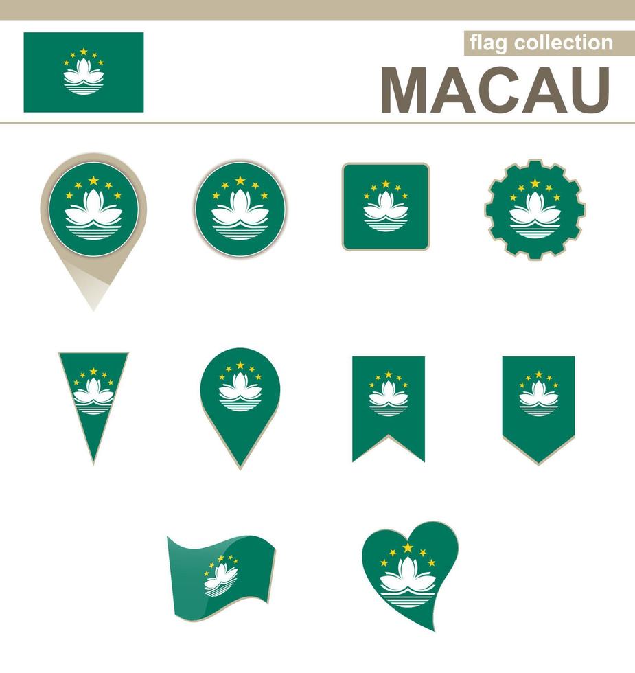 Macau-Flaggensammlung vektor