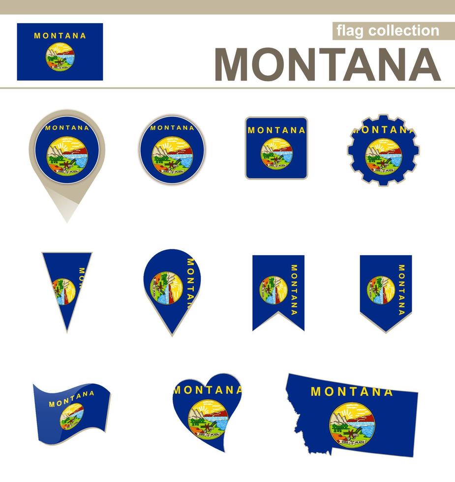 montana flagga samling vektor