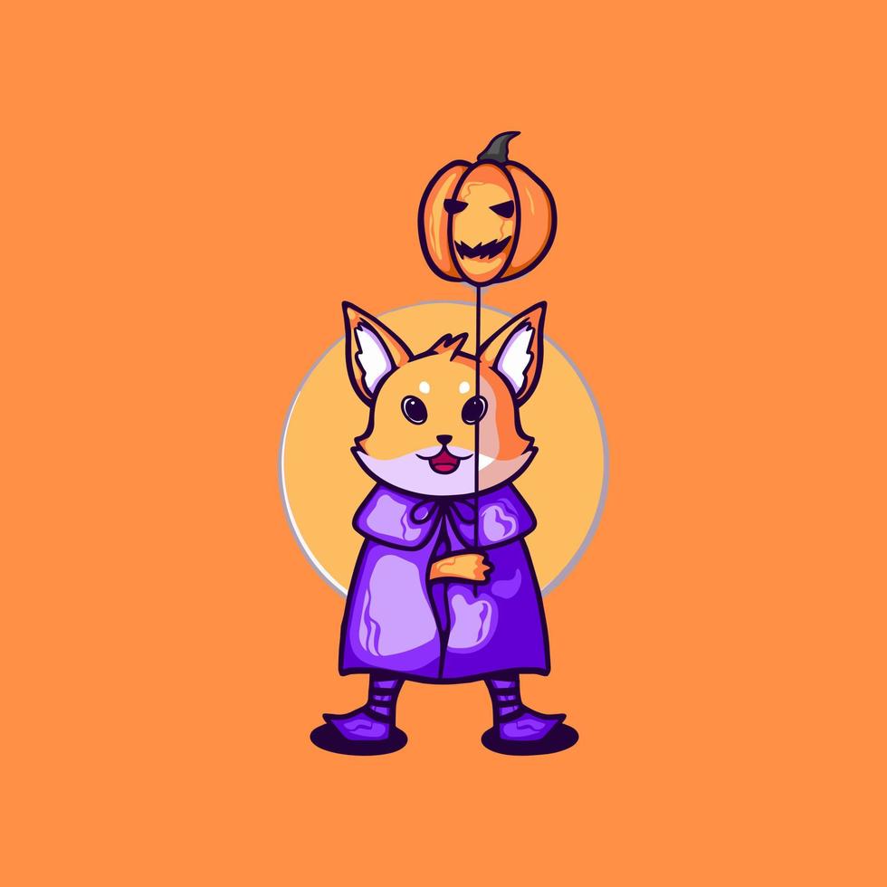 fox halloween karaktär för ditt företag eller varor vektor