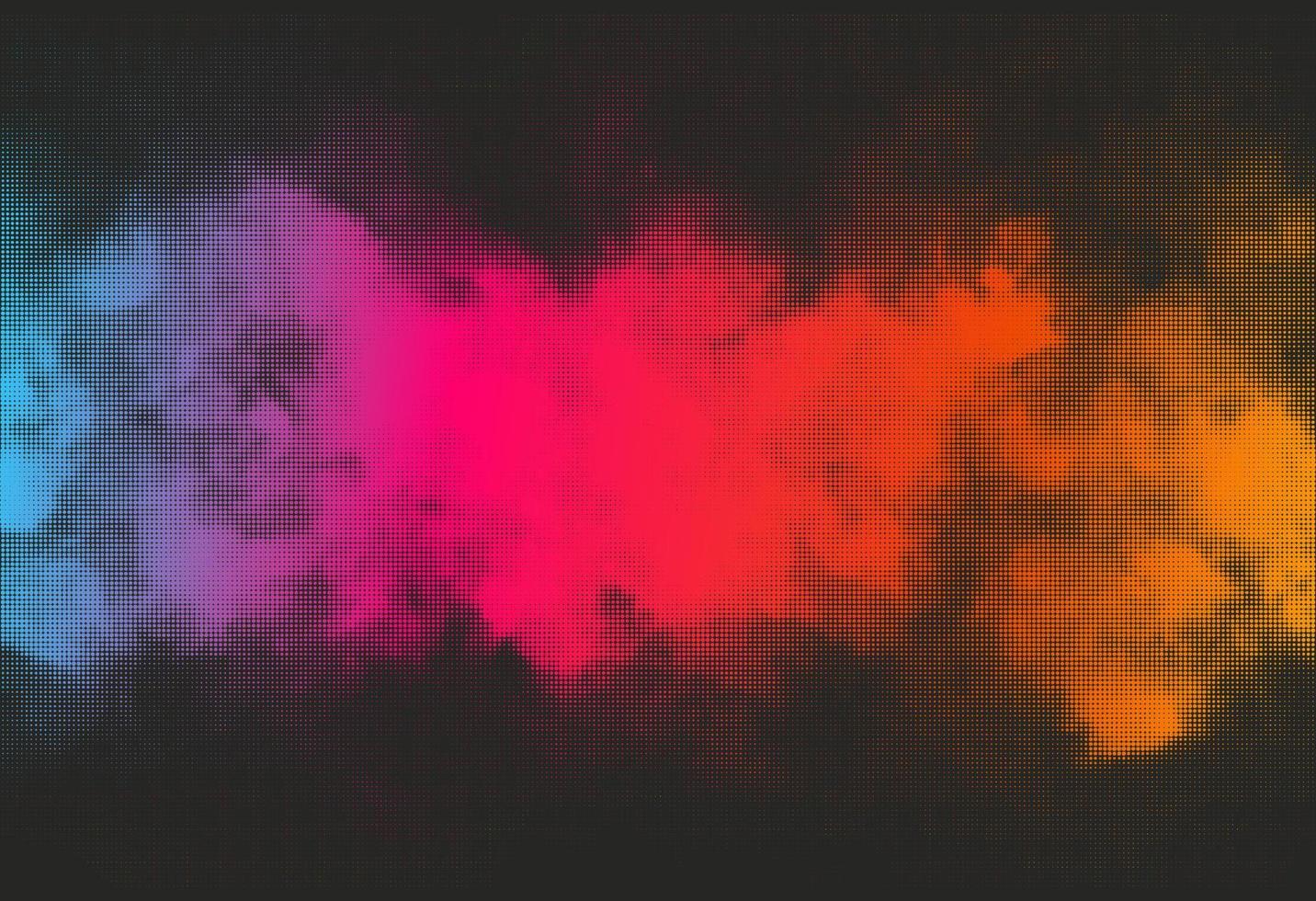 abstraktes Vektor-Halbton-Rauchdesign. grafische farbe rauch lebendige kulisse. Retro-Cyberpunk-Raucheffekt. vektor