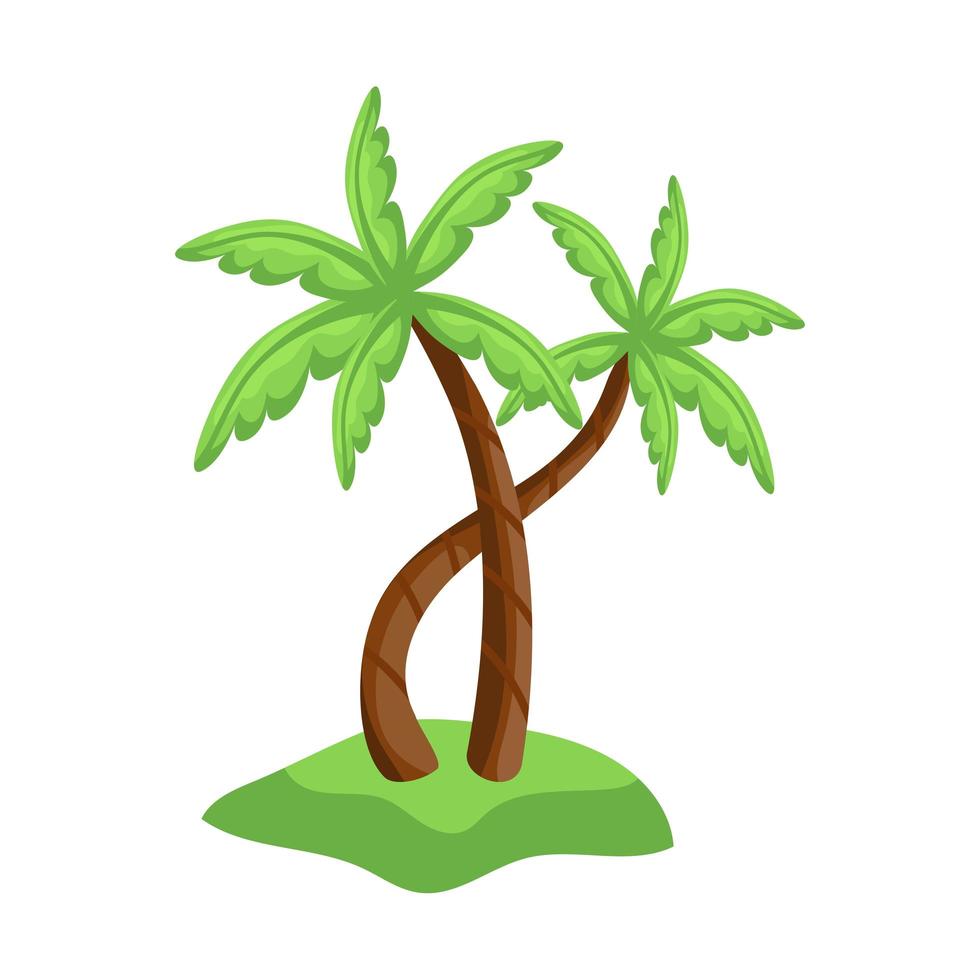 realistiska höga gröna palmer isolerad på vit bakgrund - vektor