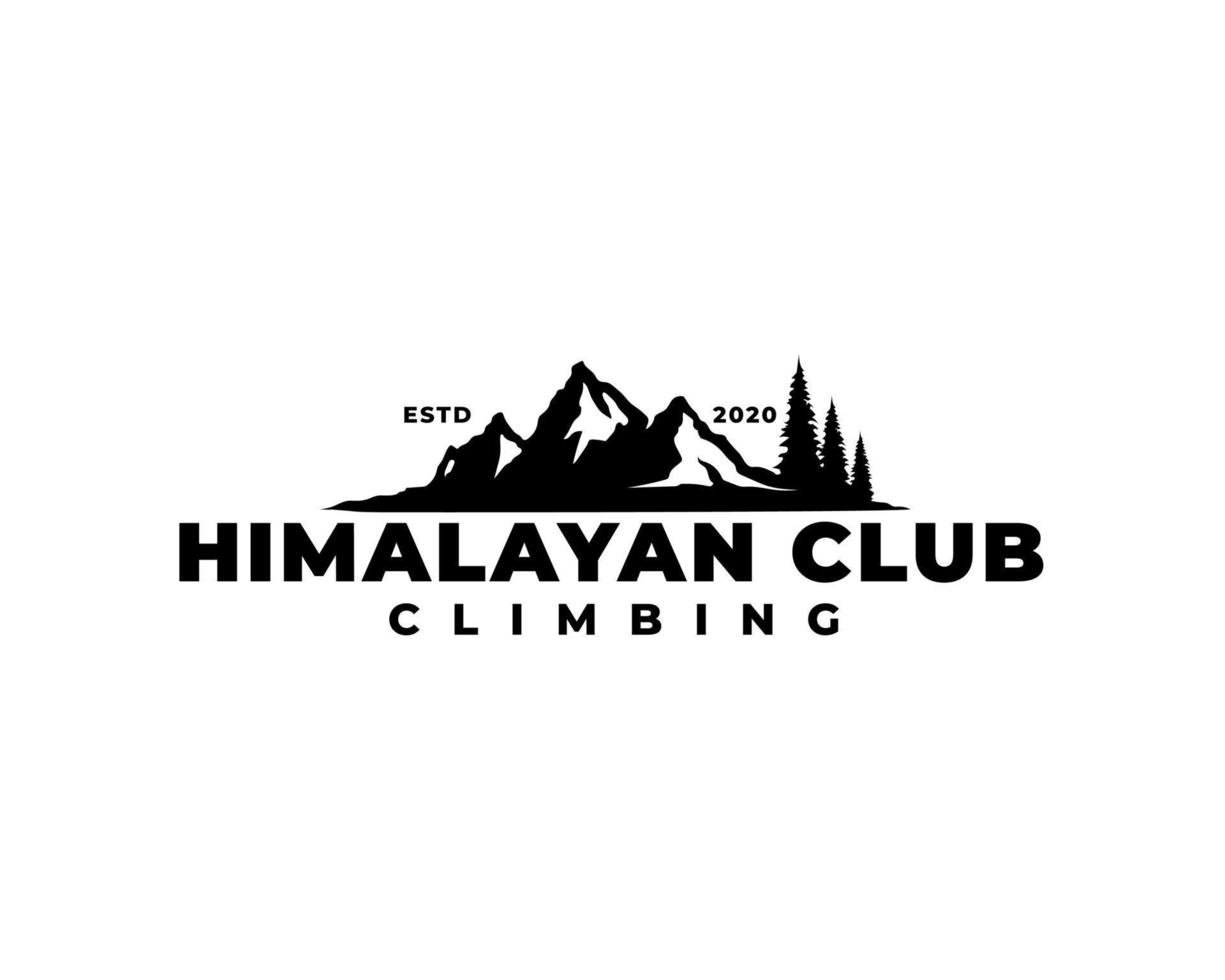 himalaya bergslogotypdesign. himalaya berg siluett vektor