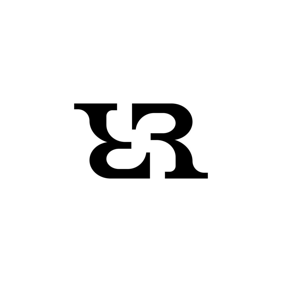künstlerischer buchstabe rr anfängliche logo-entwurfsvorlage. Ambigramm-Logo vektor