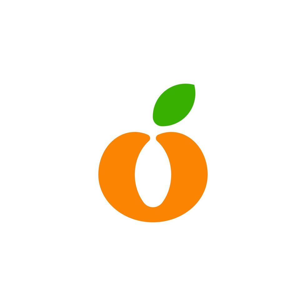 bokstav o orange logotyp. juice och frukt logotyp. bokstaven o initialer logotyp formgivningsmall vektor