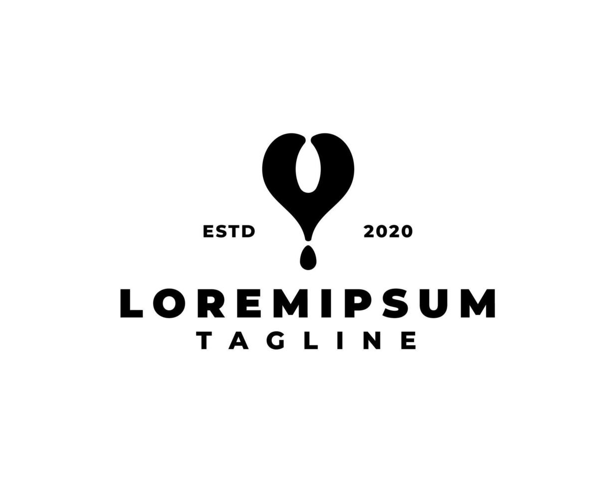 varmluftsballong vattendroppe logotyp formgivningsmall vektor