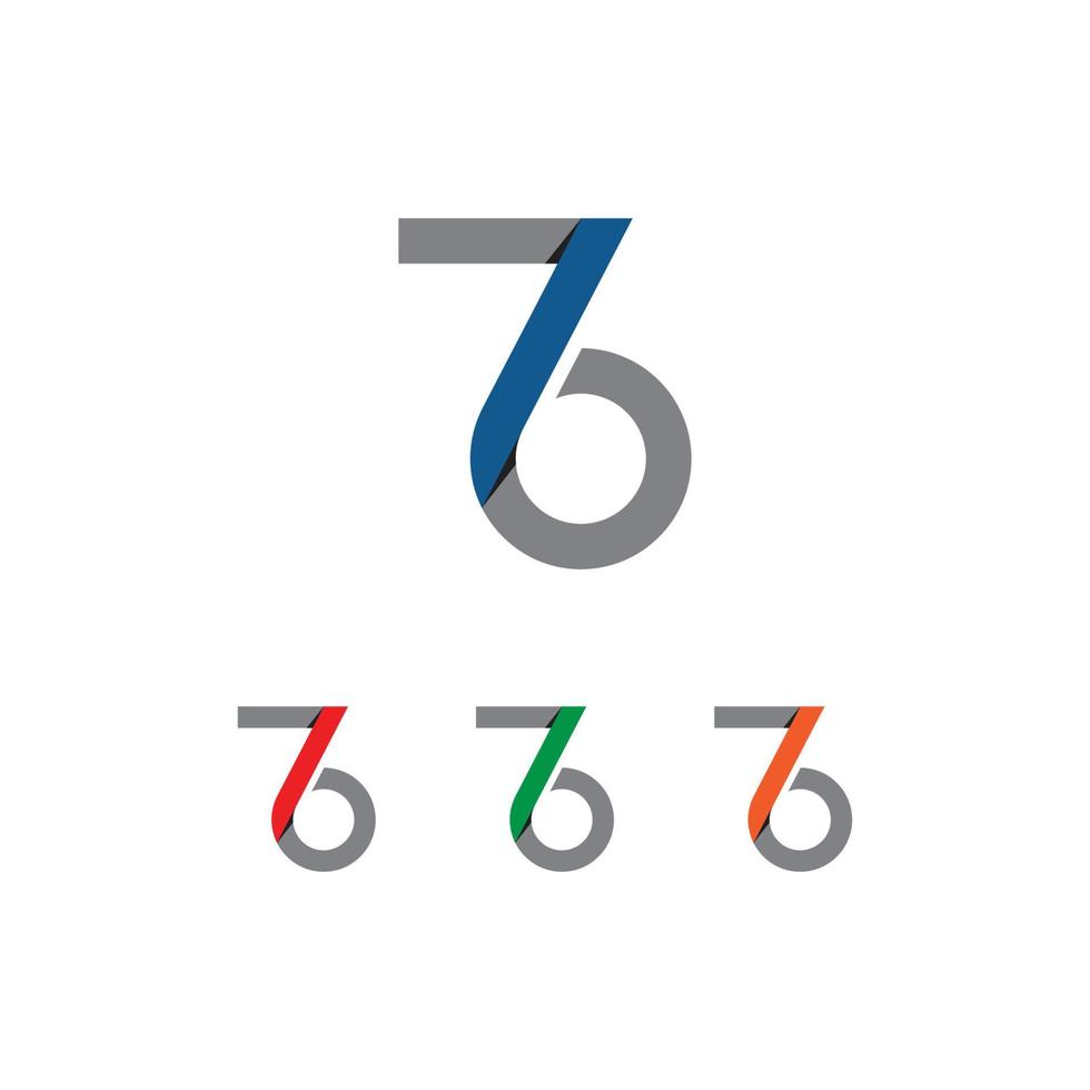 Logo mit 76 Nummern, einzigartiger Vektor