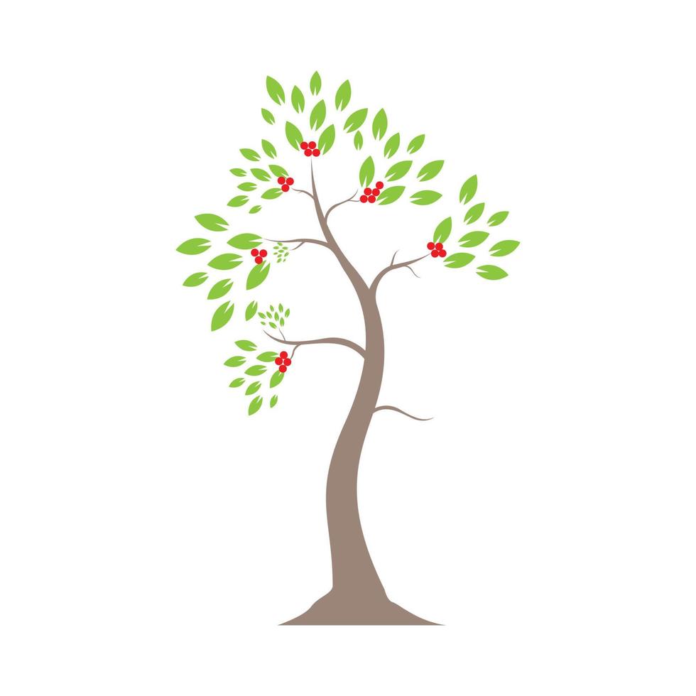 färgglada körsbärsträd logotyp symbol vektor ikon illustration grafisk design