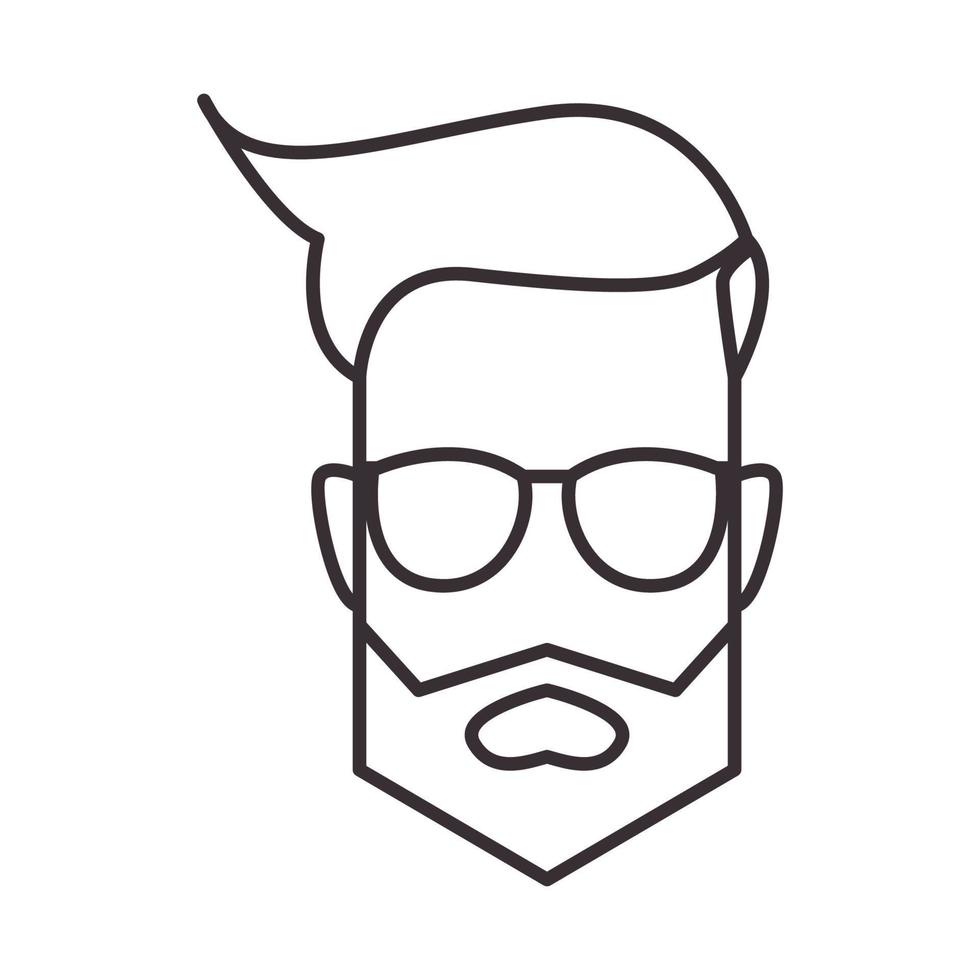 Junger Mann Frisur mit Sonnenbrille Hipster Logo Symbol Vektor Icon Illustration Grafikdesign