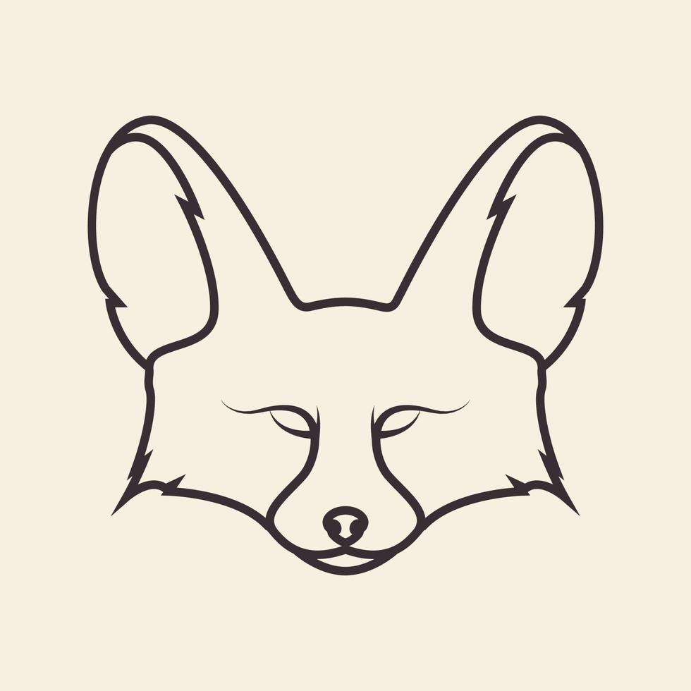 Kopf großer Fuchs Linien Logo Design Vektor Icon Symbol grafische Illustration