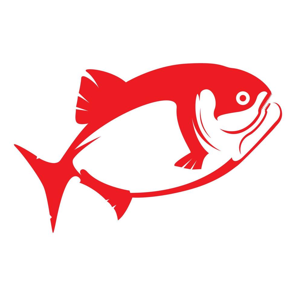 modern form djur fisk piranha röd logotyp design vektor ikon symbol illustration