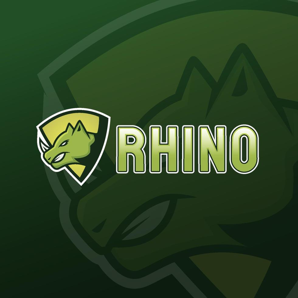 rhino mascot esport gaming logotyp vektor
