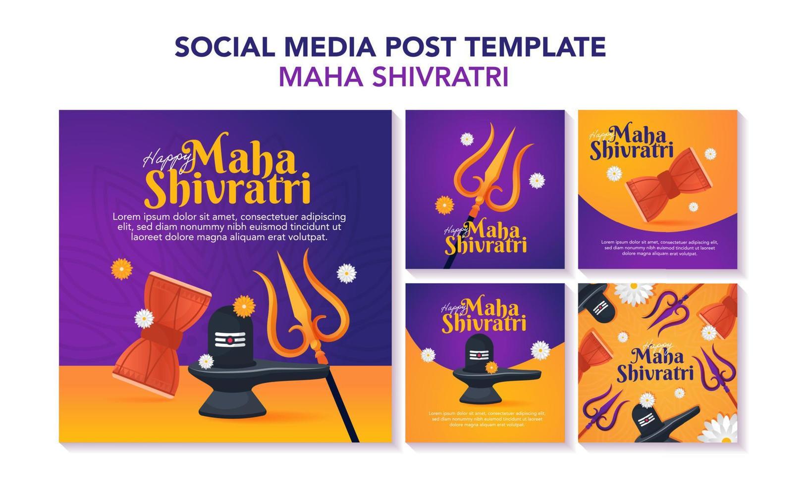 Happy Maha Shivratri Designvorlage für soziale Medien vektor
