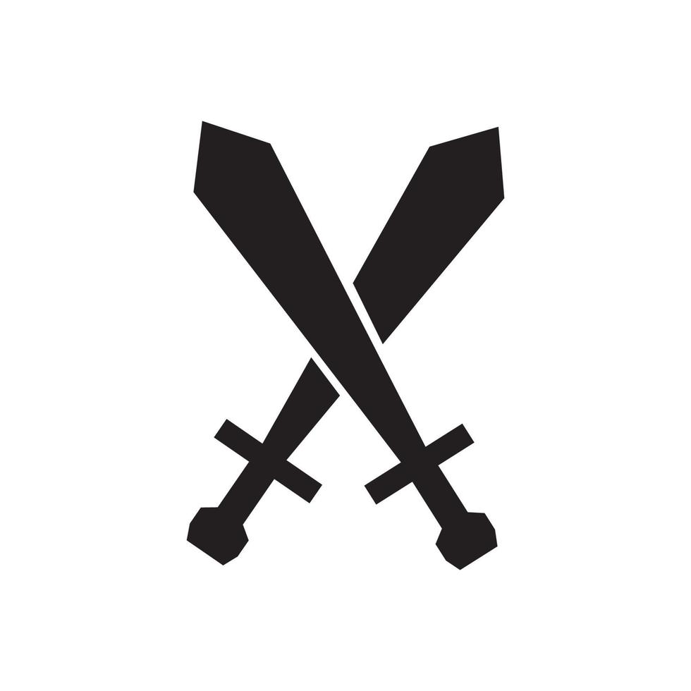 einfache form kreuzschwerter logo design, vektorgrafik symbol symbol illustration kreative idee vektor