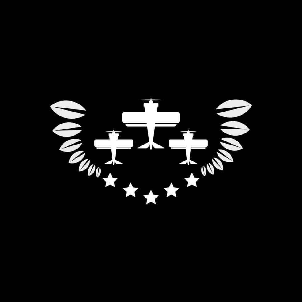 Flugzeug Luftwaffe Fünf-Sterne-Logo-Icon-Vektor vektor