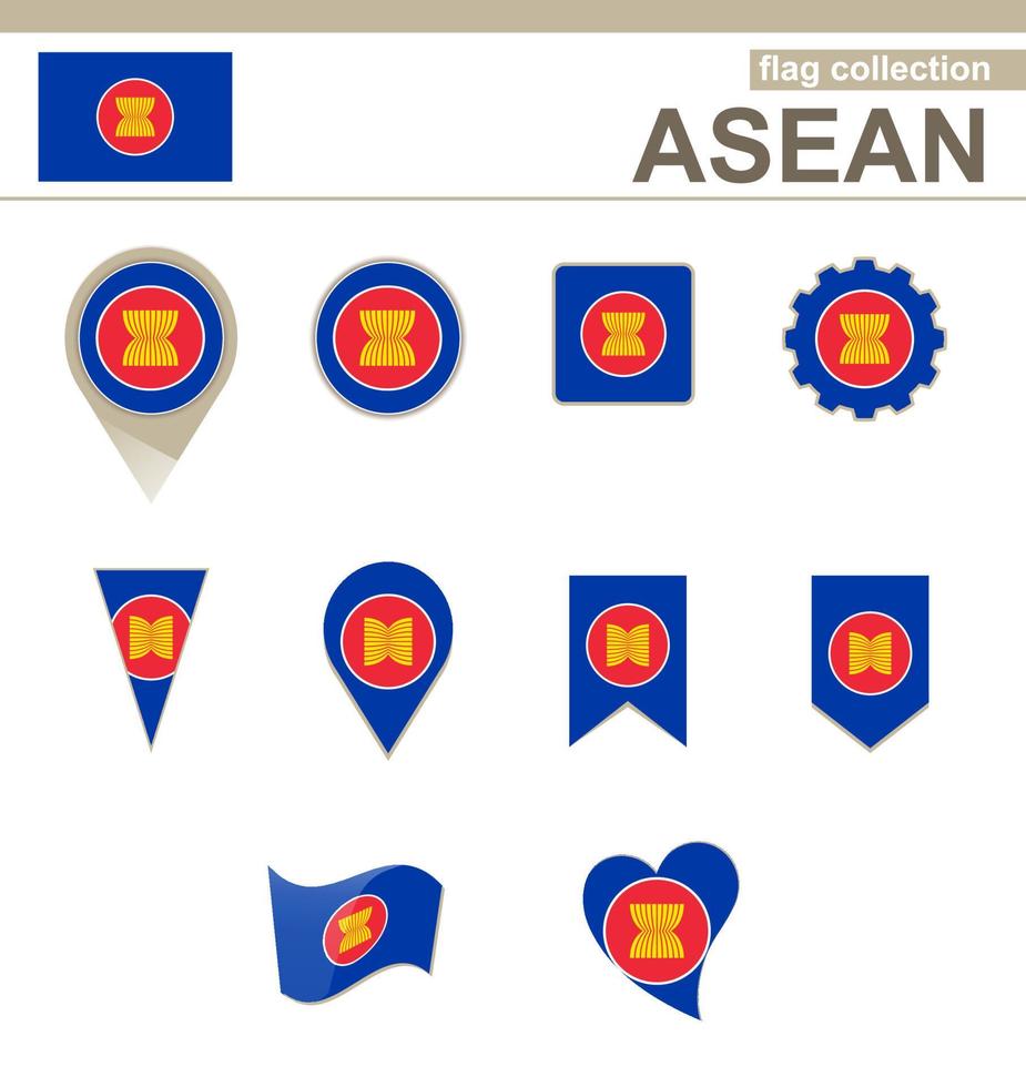 asean flagga samling vektor