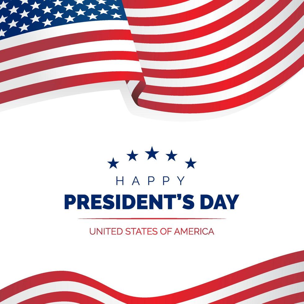 glücklicher präsidententag in den usa feiert design mit schwenkender nationalflagge der vereinigten staaten von amerika. Vektor-Illustration. vektor