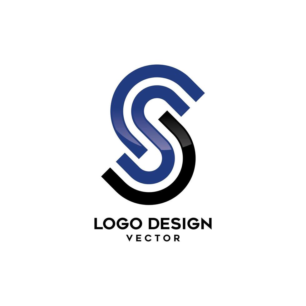 s bokstav linjär logotyp design vektor