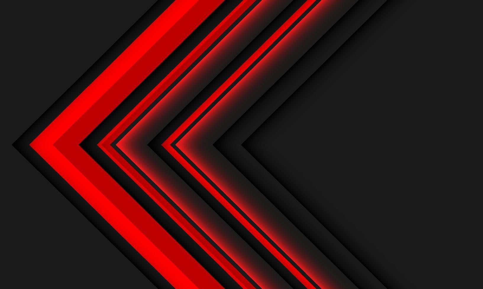 abstrakt röda linjer pilriktning geometriska på grå design modern futuristisk bakgrundsvektor vektor