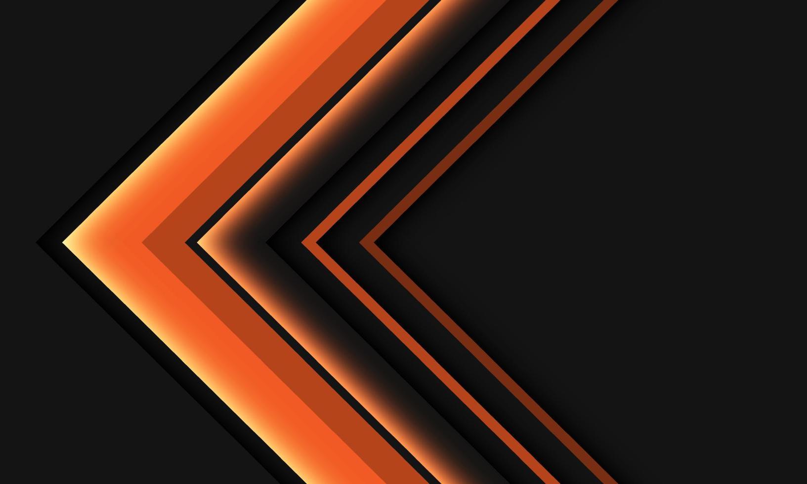 abstrakte orange Neonpfeilrichtung geometrisch auf grauem Design moderner futuristischer Hintergrundvektor vektor