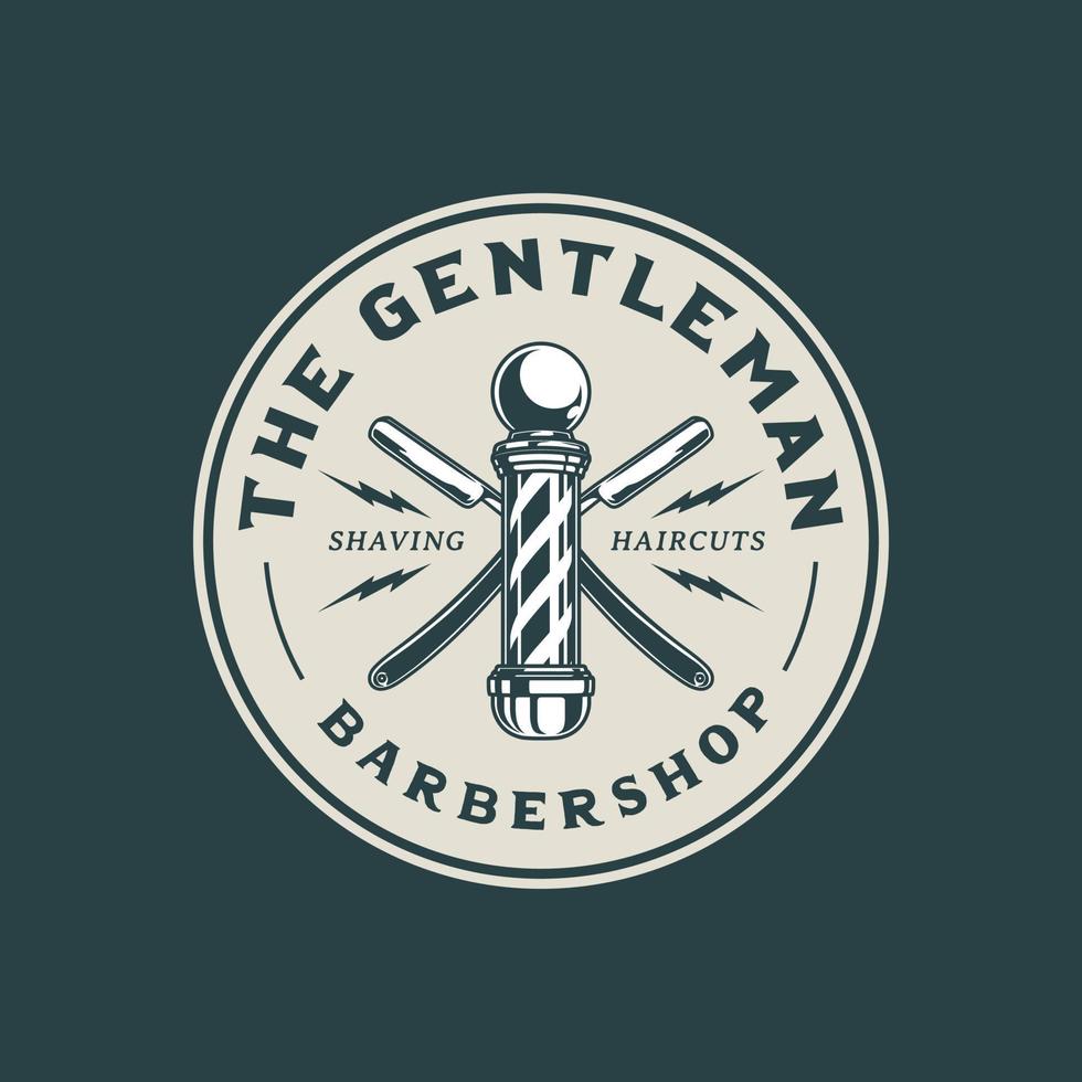 handgezeichnetes Vintage-Barbershop-Logo-Abzeichen vektor