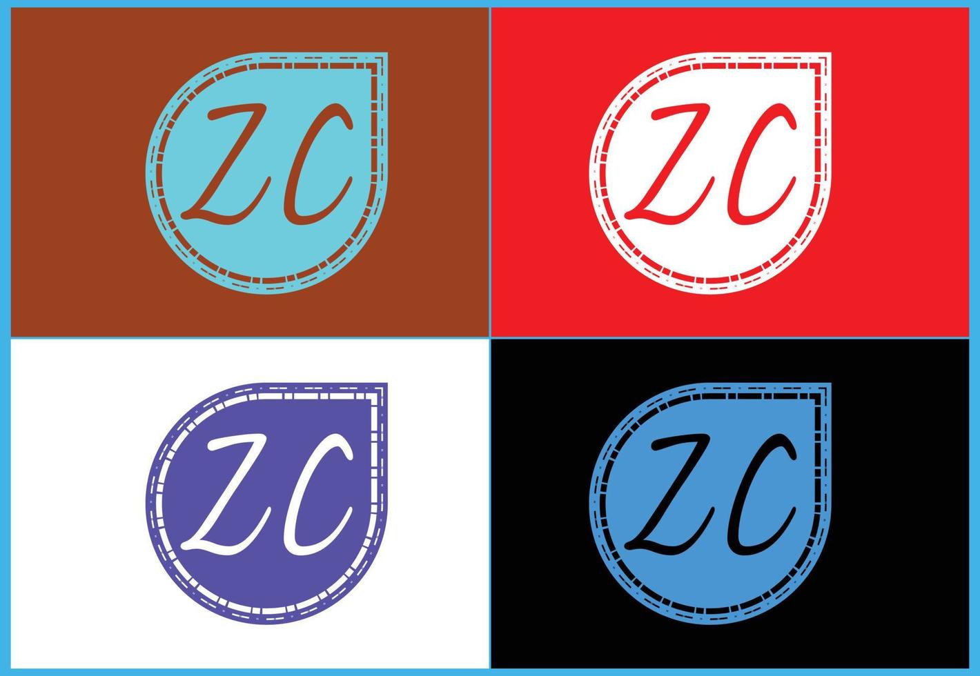 zc Buchstabe neues Logo und Icon-Design vektor