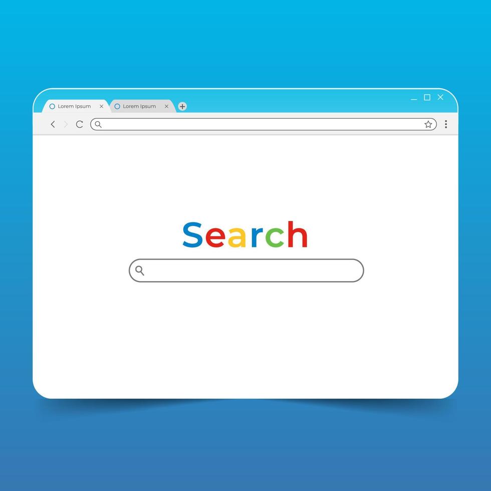 webbläsare element med sökmotor gränssnitt bar mall vektor