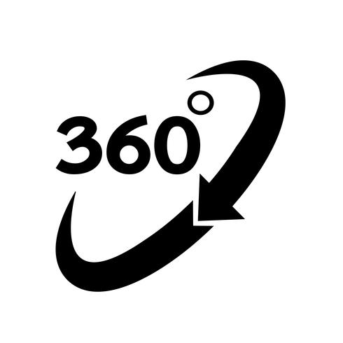360 graders ikon vektor