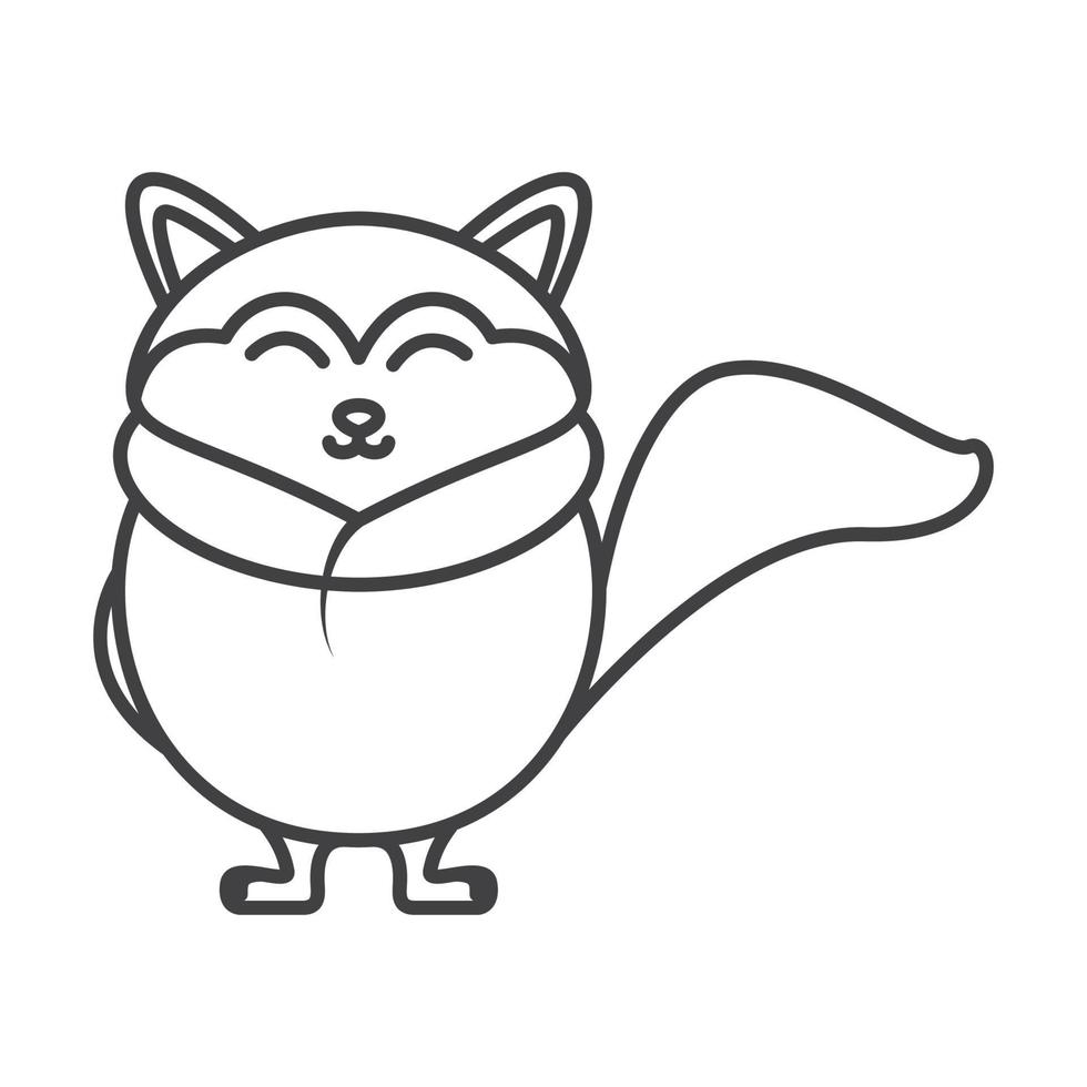 niedliches Cartoon-Eichhörnchen kalt Logo Symbol Vektor Icon Illustration Grafikdesign