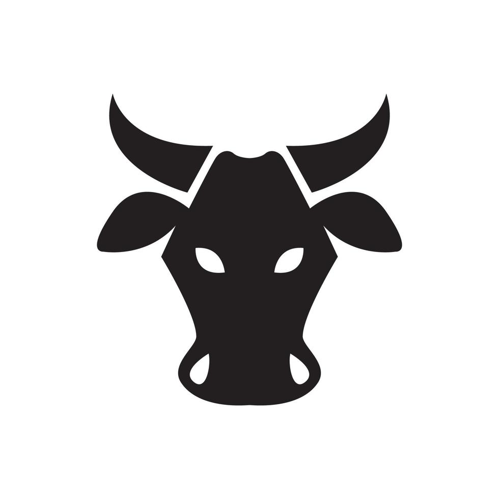 Gesicht schwarze Kuh Vieh Logo Design, Vektorgrafik Symbol Symbol Illustration kreative Idee vektor