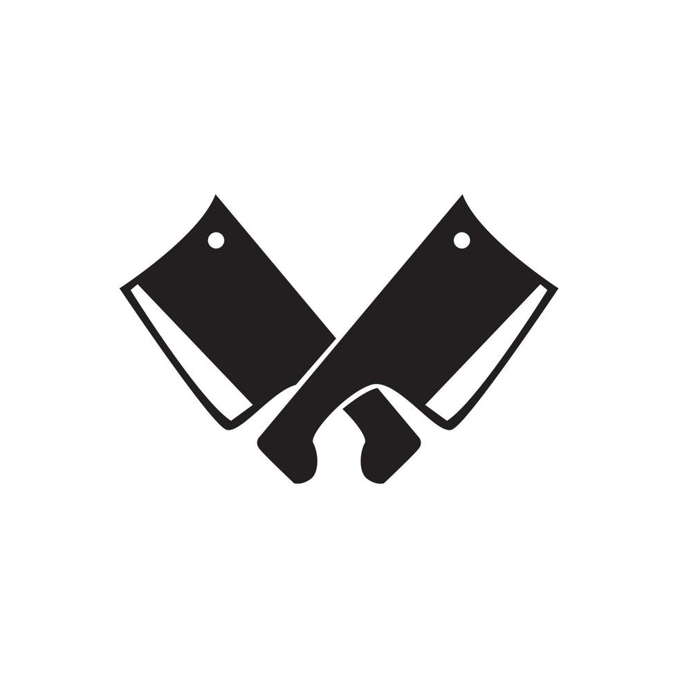 Kreuzmesser Rindfleisch Logo Design, Vektorgrafik Symbol Symbol Illustration kreative Idee vektor