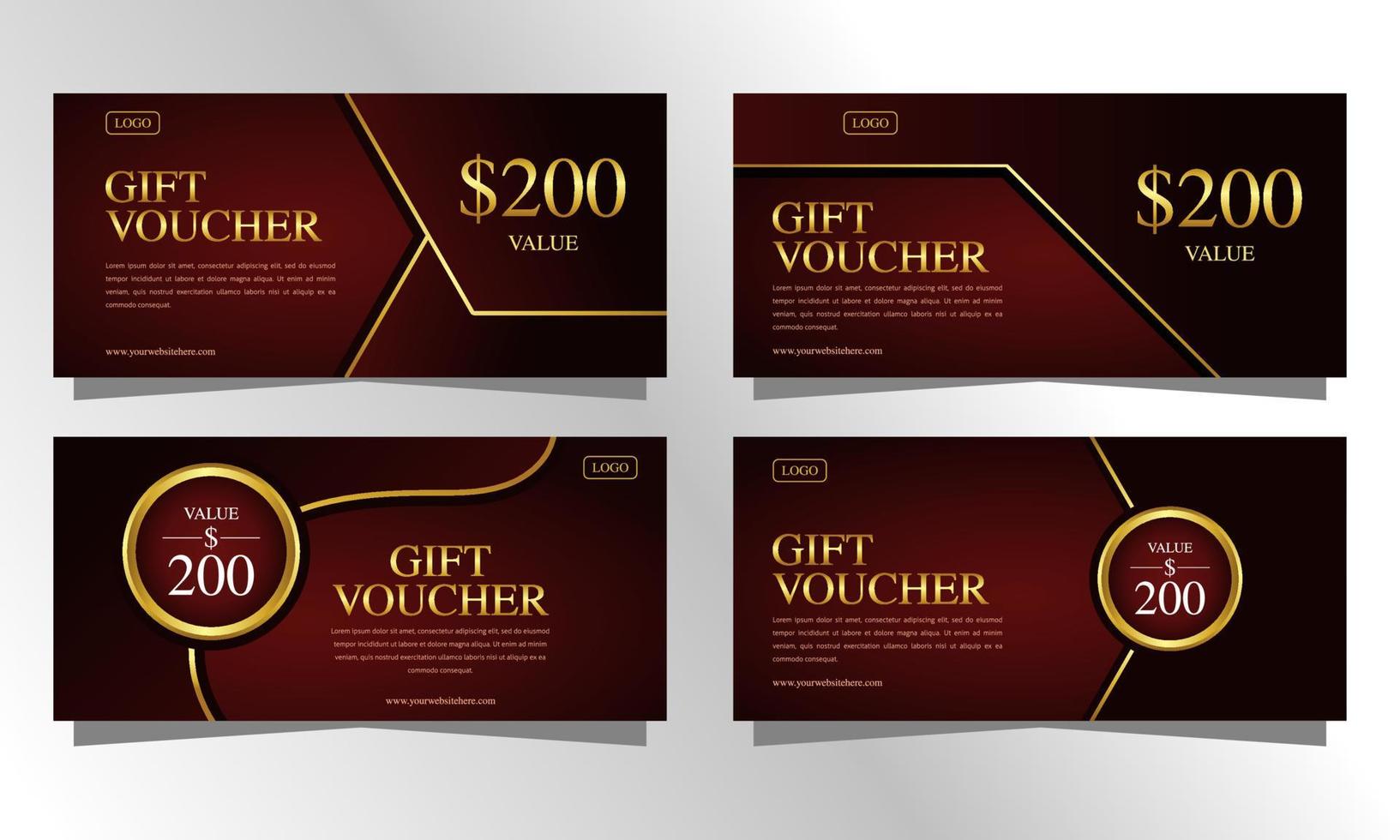 lyxig guld voucher present designmall. vektor