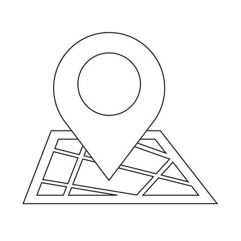 Kartpekare GPS-ikon vektor