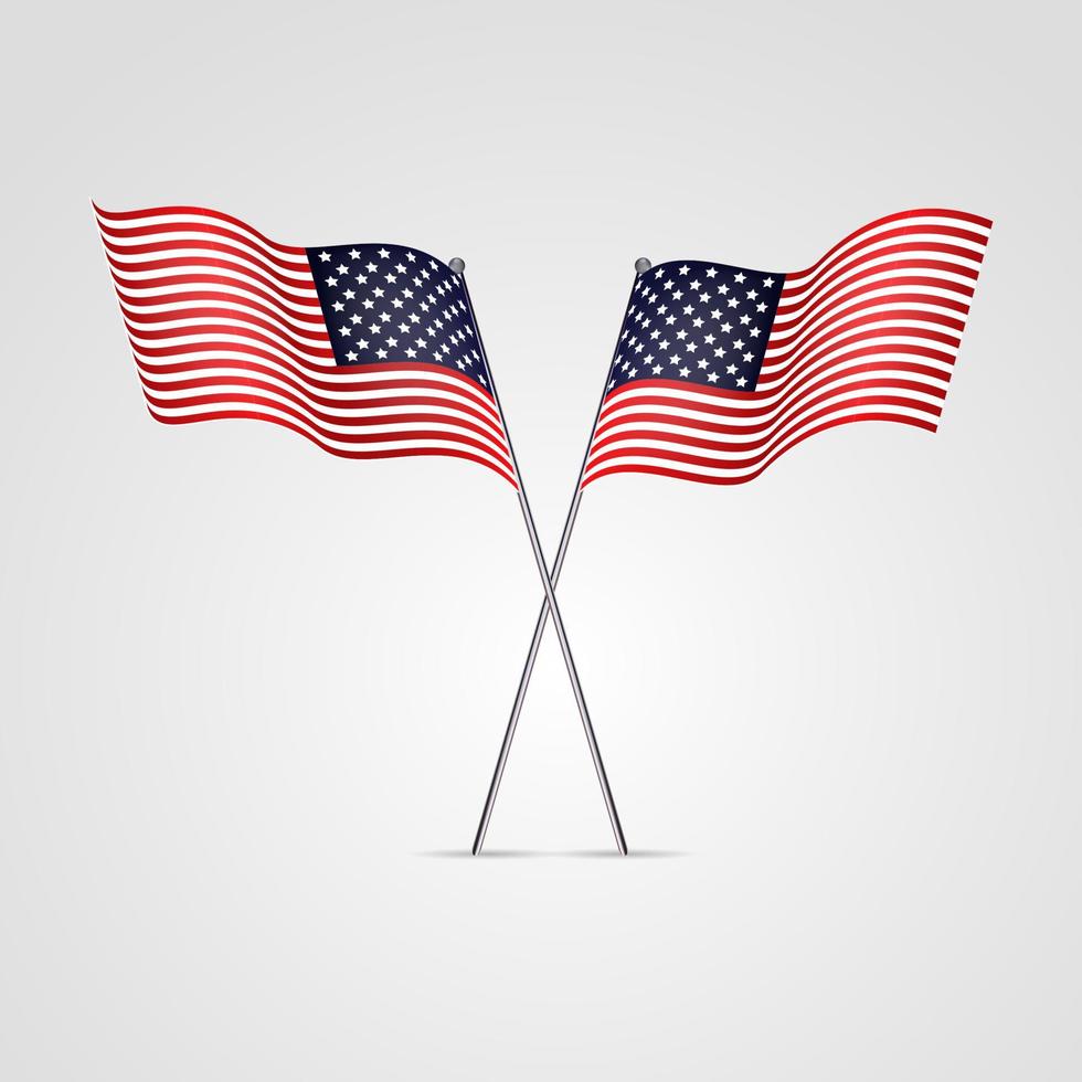 amerikanska flaggan isolerad på vitt. vektor