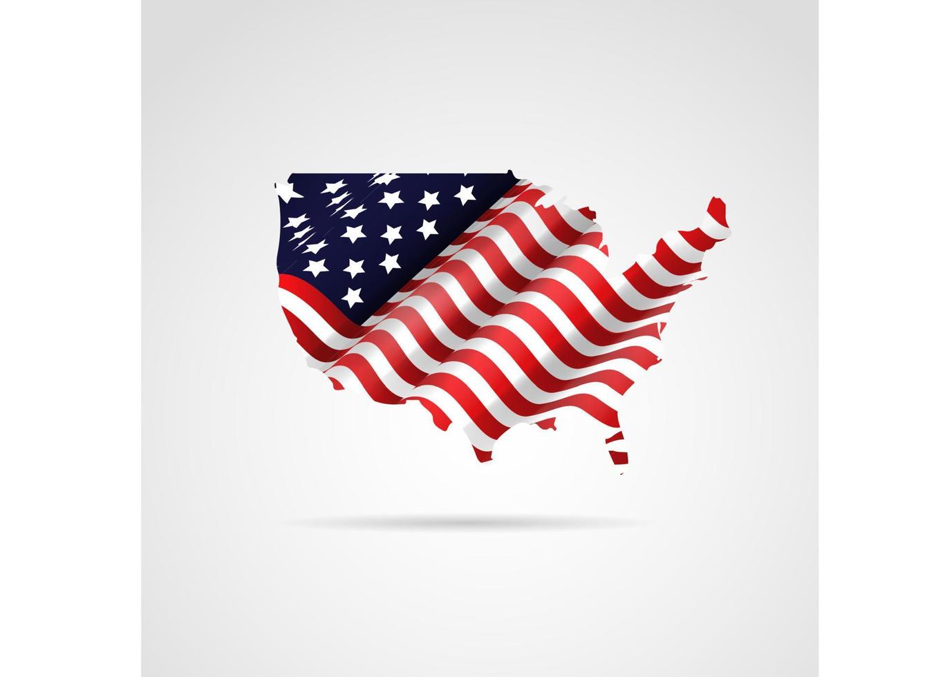 Flaggenkarte der Vereinigten Staaten von Amerika in geometrischem, abstraktem, isoliertem Hintergrund.Vektor vektor