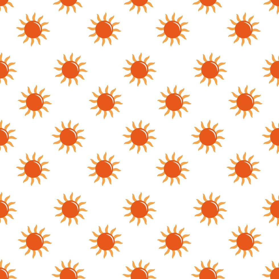 seamless mönster med solar i retrostil. vektor illustration av vintage solen i orange färg isolerad på vit bakgrund