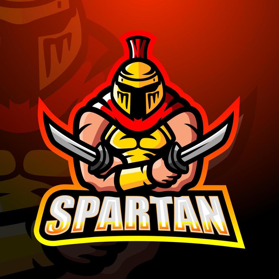 spartansk krigare maskot esport logotypdesign vektor