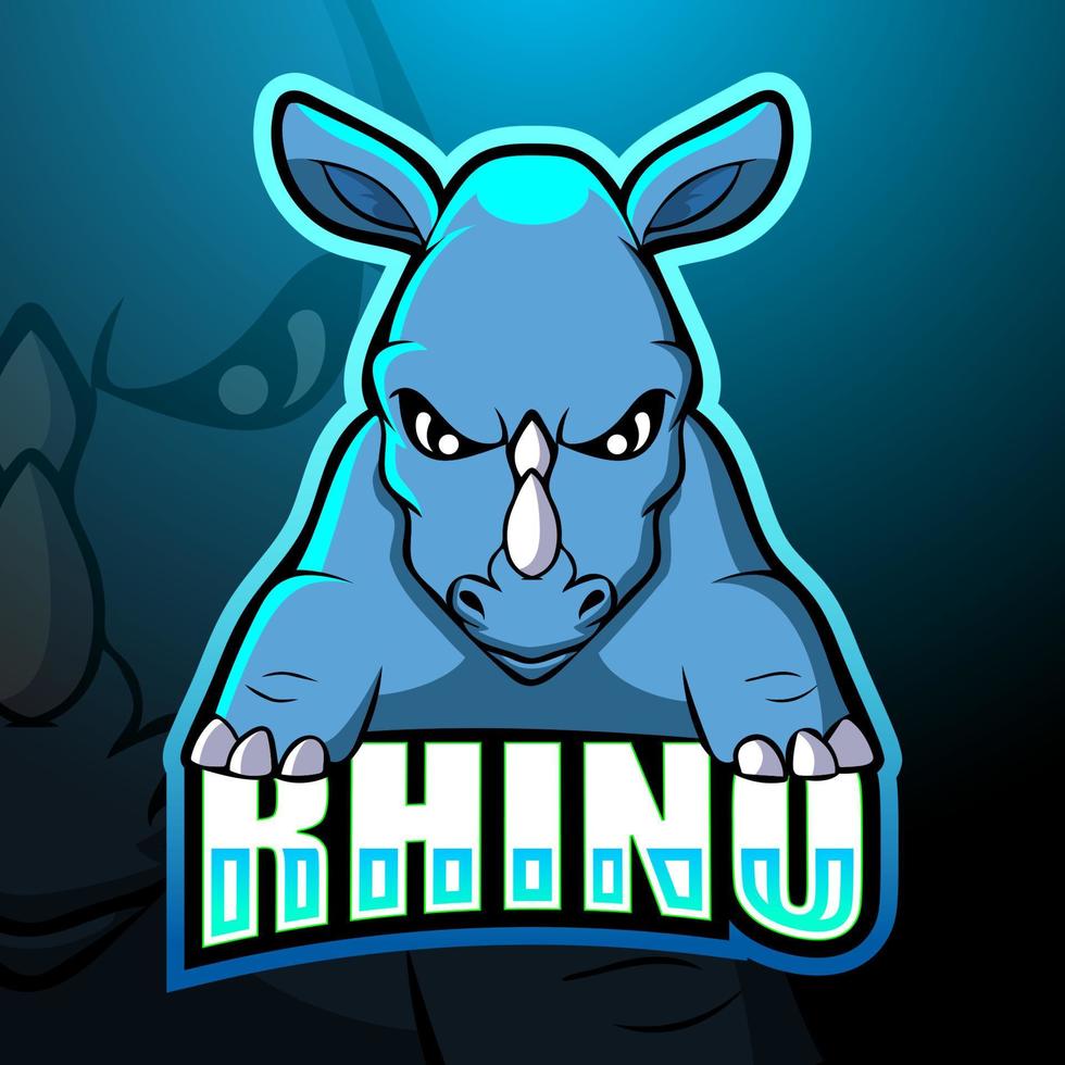 nashorn-maskottchen-esport-logo-design vektor