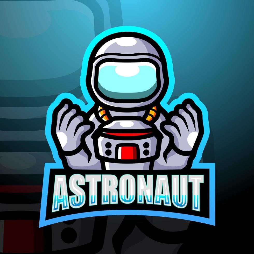 astronaut maskot esport logotypdesign vektor