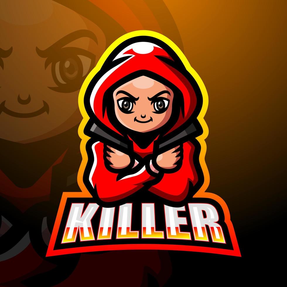 killer maskot esport logotypdesign vektor