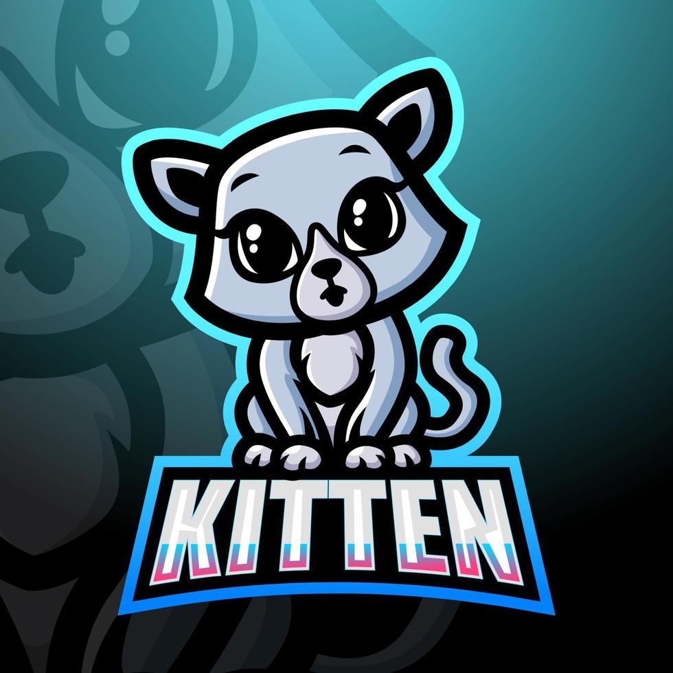 kätzchen maskottchen esport logo design vektor