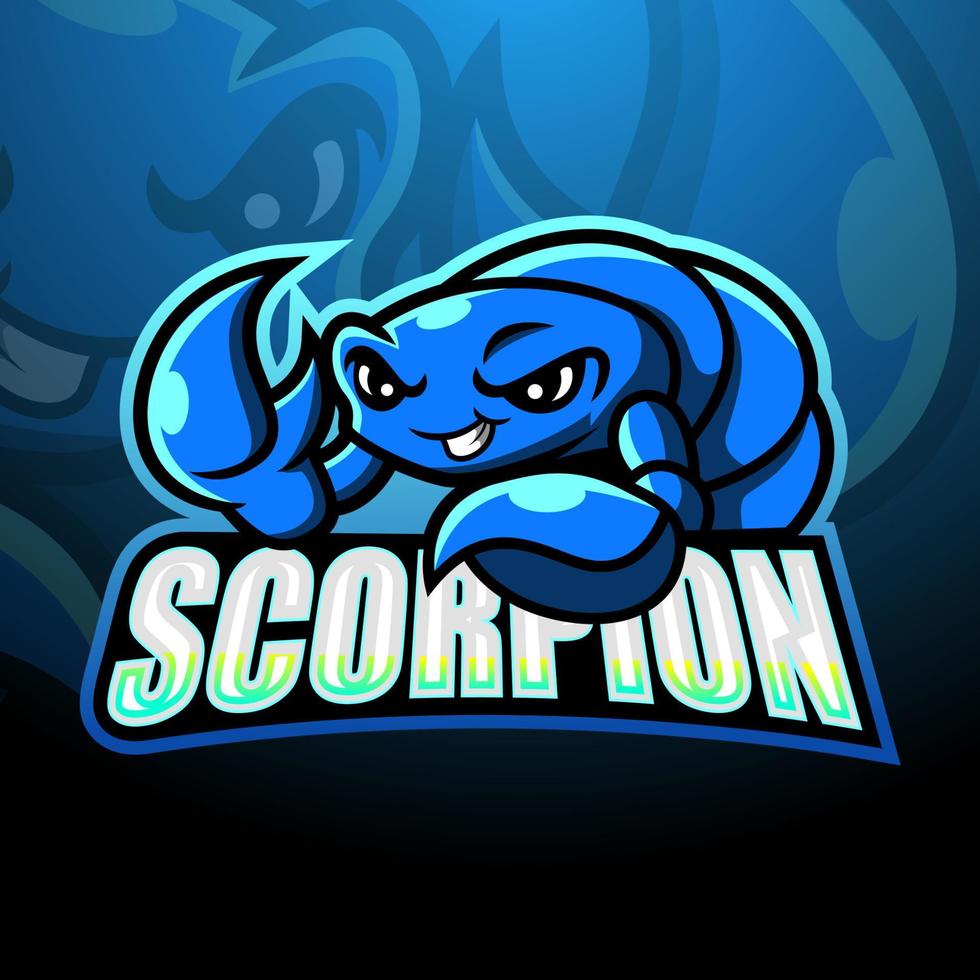 scorpion maskot esport logo design vektor